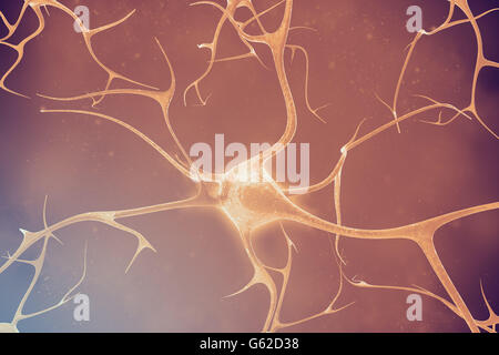 Neurons in the beautiful background. 3d illustration of a high quality Stock Photo