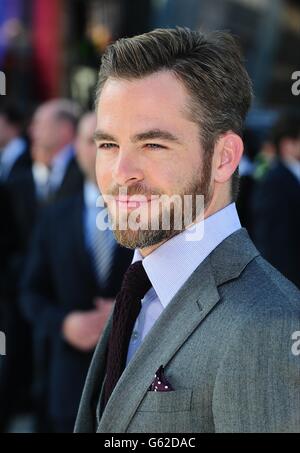 Chris Pine arriving for the premiere of Star Trek Into Darkness at the Empire Leicester Square, London. Stock Photo