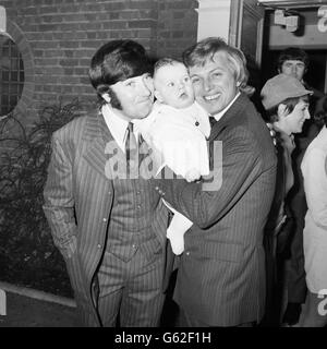 The Christening of six-month-old James Thomas Tarbuck, son of comedian ...