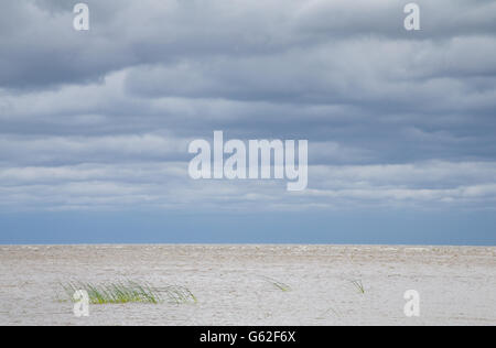 lake Peipus at sunrise, Eastern Estonia Stock Photo