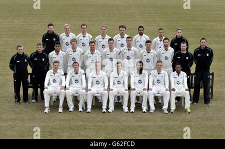 Worcestershire pose for a team photo during the photocall at New Road, Worcester. Stock Photo