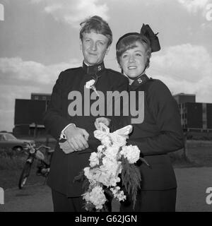 Religion - Salvation Army - Peter Dalziel and Sylvia Gair Wedding - St Edwards Parish Church - Surrey Stock Photo