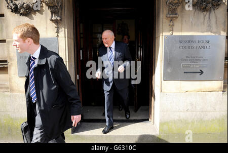 Stuart Hall court case. Former TV presenter Stuart Hall leaves The Sessions House Crown Court, Preston. Stock Photo