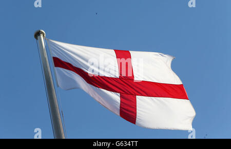 The flag of St George is raised over No.10 Downing Street in Central London Stock Photo