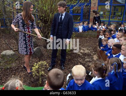 Royal visit to Willows Primary School Stock Photo