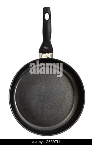 Frying pan with handle, isolated on white background Stock Photo
