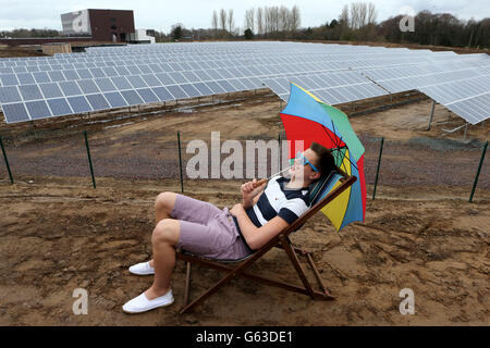 s first ever solar meadow opens Stock Photo