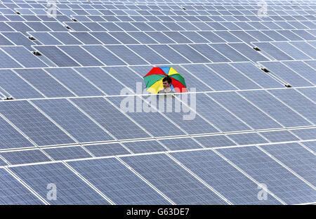 A five acre site at Edinburgh College’s Midlothian Campus has been transformed into Scotland’s first Solar Meadow. Stock Photo