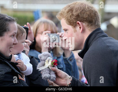 Prince Harry meets the public as he opens the new headquarters of Headway, the brain injury charity during an official visit to Nottingham. Stock Photo