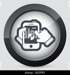 Smartphone icon. File transfer. Stock Vector