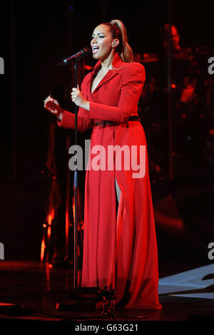 Leona Lewis performs on stage at the Royal Concert Hall, Nottingham. Stock Photo