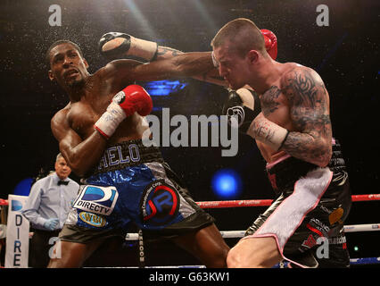 Ricky Burns (right) in action against Jose Gonzalez during the WBO Lightweight bout at the Emirates Arena, Glasgow. Stock Photo