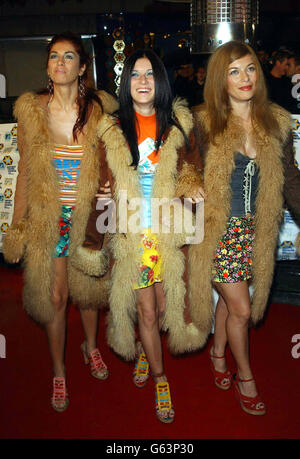 Spanish music group Las Ketchup arrive at the Palazzo Sant Jordi, Barcelona. Stock Photo