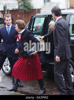 The Princess Royal and her husband, Commander Tim Laurence (right) arrive with her children, Peter and Zara Phillips at East Berkshire Magistrates Court in Slough to face allegations that her dog bit two children in Windsor Great Park. * The couple have been summonsed under Section 3 (1) of the Dangerous Dogs Act 1991 and are alleged to have been in charge of a dog that was dangerously out of control in a public place and injured the children. The Princess would become the first royal to have a criminal record if convicted of the charges. Stock Photo