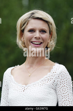 Emilia Fox attends a photocall to launch The B&Q Sentebale Forget-Me-Not Garden at the RHS Chelsea Flower Show, London. Stock Photo