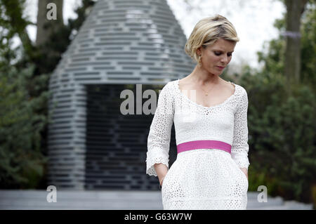 Emilia Fox attends a photocall to launch The B&Q Sentebale Forget-Me-Not Garden at the RHS Chelsea Flower Show, London. Stock Photo