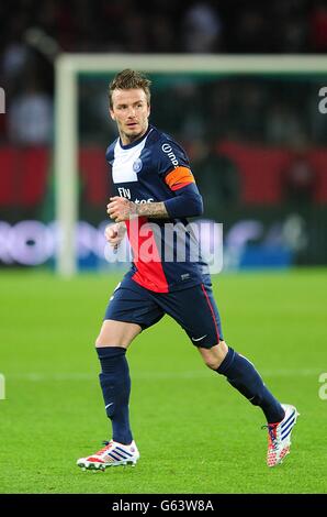 Soccer - Ligue 1 - Paris Saint Germain v Stade Brestois - Parc de Princes. David Beckham, Paris Saint Germain Stock Photo