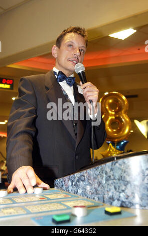 Brian Gillat, 42, from The Gala Club in Burnley, represents the north, during the final of the Bingo caller of the Year Award, at the Mecca Bingo in Wandsworth. * Peter Lewis from the Castle Bingo in Cardiff won the award. Mr Lewis has been Bingo calling for just 8 months, has won a holiday for two to Las Vegas as his prize, after beating four other finalists. Stock Photo