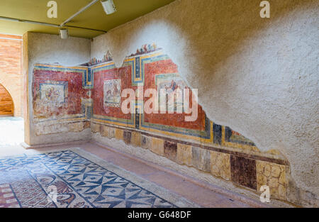 Reconstruction of a Roman villa. The Mérida National Museum of Roman Art, designed by prestigious architect Rafael Moneo Stock Photo