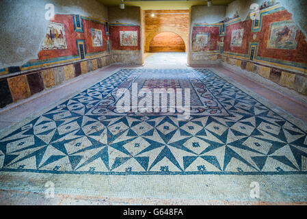 Reconstruction of a Roman villa. The Mérida National Museum of Roman Art, designed by prestigious architect Rafael Moneo Stock Photo