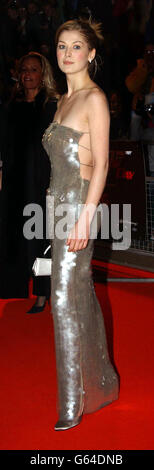 Rosamund Pike arrives for World Premiere of the new James Bond film 'Die Another Day' attended by Britain's Queen Elizabeth II, at the Royal Albert Hall. Stock Photo