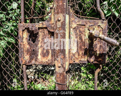 rusted door lock to a garden, Wien, Vienna, Austria, Wien, 19. Stock Photo