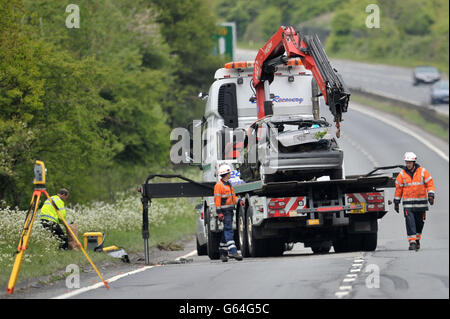 A419 car crash Stock Photo