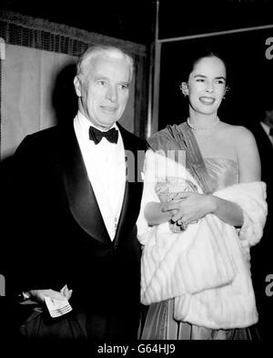 Charlie Chaplin’s wife Oona at London airport on March 17, 1959 as she