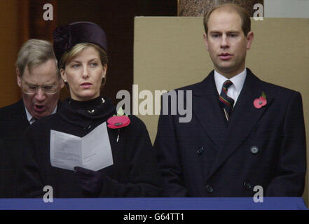 The Earl and Countess of Wessex take part in the annual Service of Remembrance at the Cenotaph in central London.