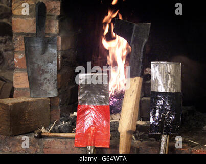 Spade making in Templepatrick Stock Photo