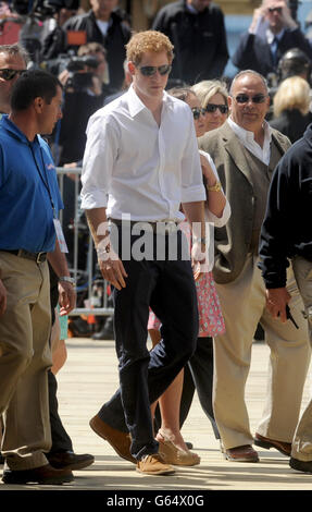 Prince Harry walks with New Jersey governor Chris Christie as they view ...