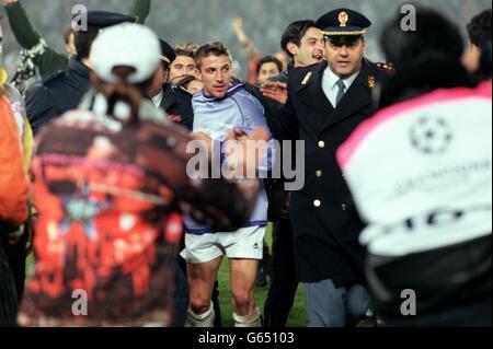 Alessandro Del Piero, Juventus gets escorted off the pitch by Police Stock Photo