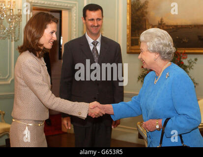 Queen with Bashar Al-Assad Stock Photo