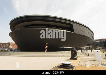 A general view of the new Mary Rose Museum which will open at the end of May at Portsmouth Historic Dockyard in Hampshire. Stock Photo