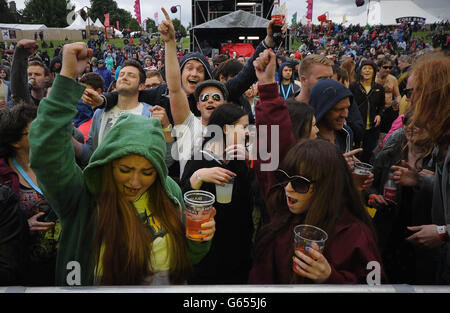 The audience at the Forbidden Fruits Festival 2013 in the grounds of the Royal Hospital in Kilmainham, Dublin. Stock Photo