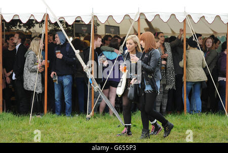 Festival goers enjoy the day at Forbidden Fruits Festival 2013 in the grounds of the Royal Hospital in Kilmainham, Dublin. Stock Photo