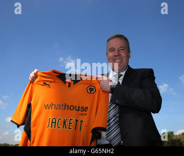 New Wolverhampton Wanderers manager Kenny Jackett is unveiled during the press conference at Compton Training Ground, Wolverhampton. Stock Photo