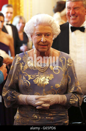 Queen Elizabeth II during a reception for the Royal National Institute for the Blind held at St James Palace, London. Stock Photo