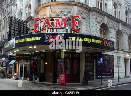 The Aldwych Theatre in London showing Fame The Musical. Stock Photo