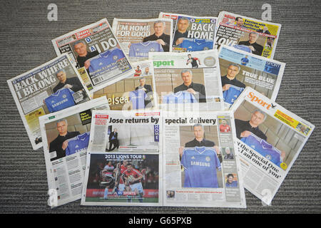 Jose Mourinho returns to Chelsea - Coverage Stock Photo