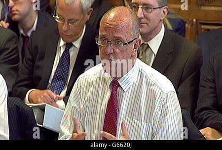 Sir David Nicholson gives evidence to a Public Accounts Committee in the House of Commons, London. Stock Photo