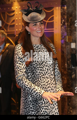 The Duchess of Cambridge during her tour of the Royal Princess after the Princess Cruises ship naming ceremony at Ocean Terminal, Southampton. Stock Photo