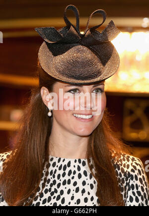 The Duchess of Cambridge during her tour of the Royal Princess after the Princess Cruises ship naming ceremony at Ocean Terminal, Southampton. Stock Photo