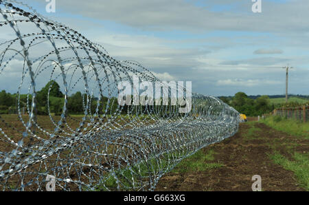 Entanglement wire around Lough Erne and the surrounding area ahead of the G8 Summit. Stock Photo