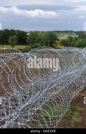 Entanglement wire around Lough Erne and the surrounding area ahead of the G8 Summit. Stock Photo