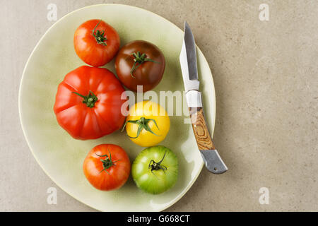 Various heirloom tomatoes Stock Photo