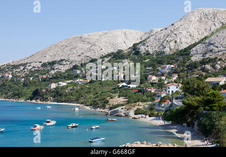 Bay in Stara Baska, Krk Island, Croatia, Europe Stock Photo