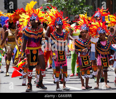 Participants of the Carifiesta parade, Caribbean Festival, Montreal, Quebec Province, Canada Stock Photo