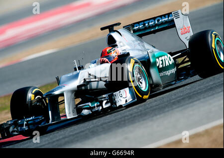 Michael Schumacher, GER, Mercedes AMG-Mercedes F1 W03, Formula 1 testing sessions, February 2012, Barcelona, Spain, Europe Stock Photo