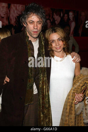 Sir Bob Geldof and his partner Jeanne Marine arrive for the special gala screening of The Banger Sisters at the Warner West End in London. Stock Photo